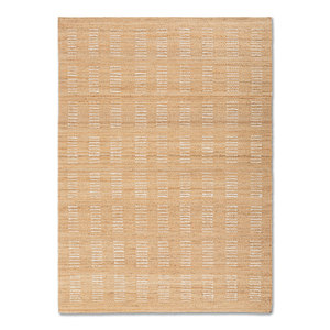 พรมปูพื้นทรงสี่เหลี่ยมผืนผ้าลายทางสีเบจน้ำตาล รุ่น Nomadic Threads PDJT-724 ทำจากปอกระเจาทอแบบเรียบ สำหรับตกแต่งบ้าน ห้องนั่งเล่น และทางเดิน - Product Image 1