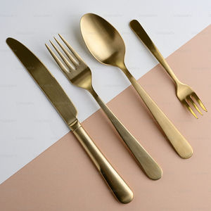 Stainless Steel <b>copper</b> plated Cutlery Set Luxury Metal Cutlery Eco-friendly Metal <b>Utensils</b> Portable Flatware Set by HHO - Product Image 5