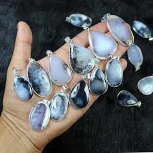 สินค้ามาใหม่สร้อยคอเงินชุบ Dendrite โอปอลเครื่องประดับอัญมณีหนามเตยขัดสูงอัญมณีแฟชัน - Product Image 2