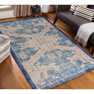 พรมพิมพ์ลายสีกรมท่าลวดลายชาติพันธุ์ปิดเสียงดีไซน์แบบตุรกีพรมนุ่มแบบไม่ทอ - Product Image 3