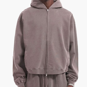 Blank Cotton Heavyweight Unisex Zip Hoodie 500 Gsm Hoodie French Terry Oversized Vintage Zip up Hoodie - Product Image 1