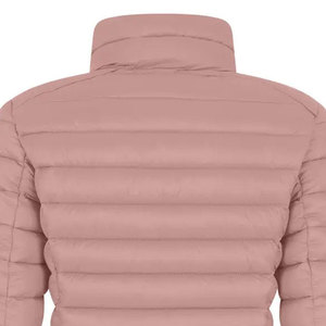 Chaqueta acolchada de poliéster de invierno personalizada de alta calidad para mujer con capucha de piel de lona de tela de punto transpirable - Product Image 5