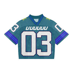 OEM Streetwear estilo de los hombres de estilo americano Vintage de gran tamaño de malla Material de fútbol Jersey Unisex - Product Image 4