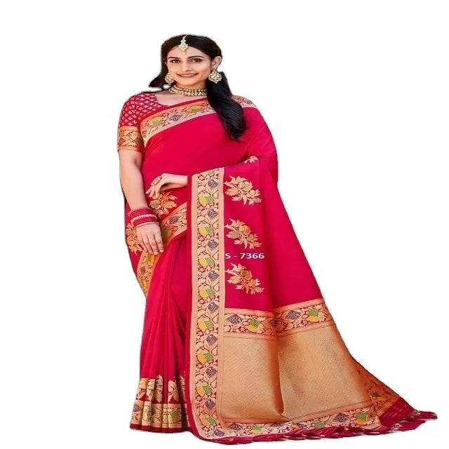 Sari di usura tradizionale indiano di qualità eccellente per l'abbigliamento della festa nuziale per gli eventi dal fornitore indiano sari indiano banarasi