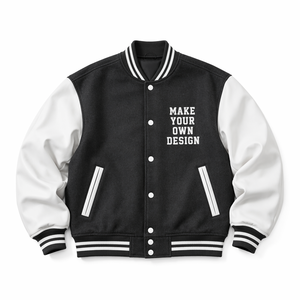 Custom Yellow Blue Varsity <b>Jacket</b> <b>Men's</b> PU Leather Sleeve Preppy Style Button Front <b>Letter</b> Print Autumn Wear - Product Image 4