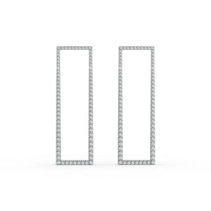 Pendientes Colgantes Geométricos con Diamantes Redondos de 2.459CT en Plata de Ley 925 Sólida con Engaste Pavé - Product Image 1