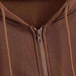 Blank <b>Zip</b> up Hooded Oversized Heavyweight Winter Warm <b>Hoodies</b> High Quality 100% Cotton Comfortable <b>Pocket</b> Slim Fit Hoodie - Product Image 4