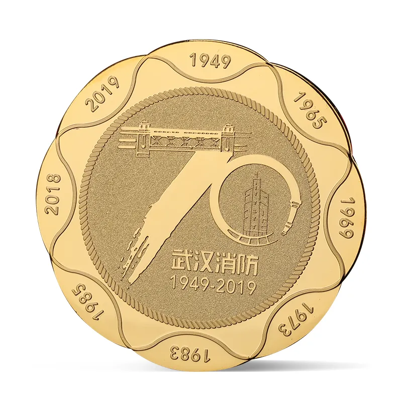15 years Factory Custom Qatar National Bank Logo Silver/gold Coin