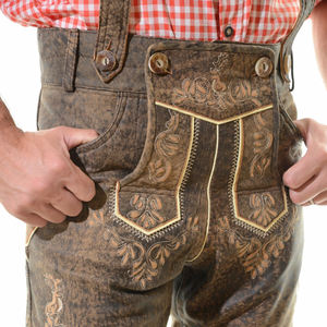 2025 último diseño bávaro hombres Lederhosen corto Festival traje de calidad superior alemán Lederhosen pantalones cortos - Product Image 4