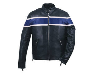 Chaqueta de Motocicleta HMB-0541A de Cuero de Alta Calidad, Resistente al Viento, Estilo Motociclista, Cuello Redondo, Cierre de Cremallera, para Hombre, Servicio OEM - Product Image 3