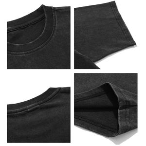 Vente en gros T-shirts imprimés numériques à col en O T-shirt en coton pour hommes Streetwear délavé à l'acide graphique personnalisé pour les marques de mode - Product Image 2