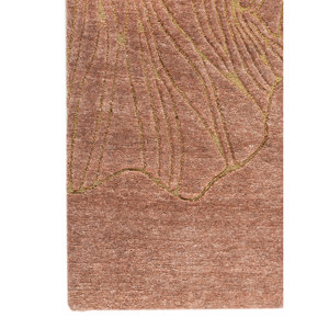 Alfombras de Lana Anudadas a Mano Azalea, Rojas y Naranjas con Patrones Florales y Abstractos, Rectangulares de 9x12 para Entrada y Sala de Estar, Aiwz-1001 - Product Image 4