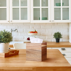 ที่ใส่ลูกบาศก์ไม้อะคาเซียตกแต่งบ้านไร่ที่ทันสมัยกล่องกระดาษทิชชู่ทรงสี่เหลี่ยมสำหรับตั้งโต๊ะโต๊ะข้างเตียงห้องน้ำสำนักงาน - Product Image 2