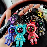 Couple créatif porte-clés voiture sac pendentif dessin animé ours PVC poupées porte-clés avec boîte