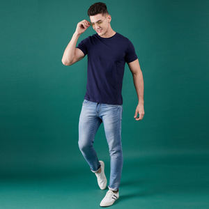 T-shirt à séchage rapide pour hommes de haute qualité en plein air respirant col rond manches courtes chemise 100% coton avec Logo - Product Image 3