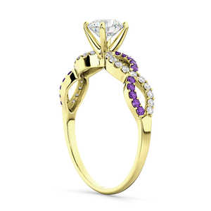 Bague de fiançailles Infinity en diamant et améthyste 0,21 ct en or jaune 18 carats - Product Image 3