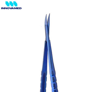 Micro tijeras de resorte de acero inoxidable Color titanio azul con hoja curva, diseño de resorte de 6,34 pulgadas para uso de precisión - Product Image 5