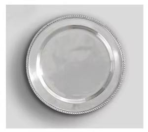 Plaque de charge en métal nickelé fini nouveau look chargeur en métal pour la décoration de mariage et d'événement - Product Image 4