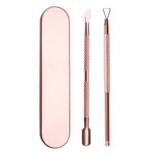 Empujadores de cutículas de uñas Acero inoxidable avanzado Cuidado de uñas profesional Herramienta de belleza Manicura Pedicura Gel de uñas y eliminación de piel muerta - Product Image 1