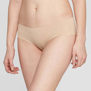 Slip G-string da donna Auden a vita alta/media, taglio cheeky, con bordo sottile invisibile, colore Pearl Tan, taglia L - Product Image 1