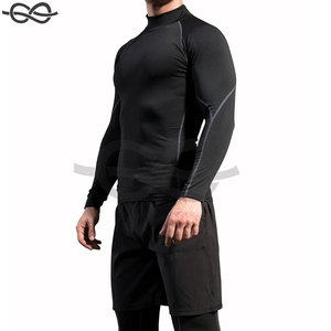 Men's <b>Mock</b> Turtleneck Long Sleeve Compression Workout Shirt Moisture Wicking Fit Athletic <b>Top</b> Size XL - Product Image 3