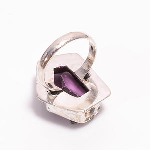 แหวนเงินแท้สไตล์คลาสสิกพร้อมพลอยอเมทิสต์สำหรับงานครบรอบแต่งงานงานหมั้นของขวัญสำหรับปาร์ตี้925 - Product Image 2