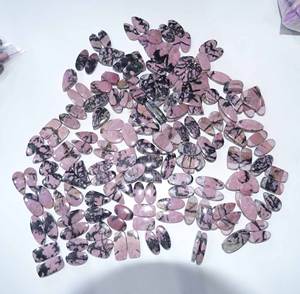 Par de gemas sueltas de Rodonita de cuarzo Natural de alta calidad para pendientes Belleza natural - Product Image 1