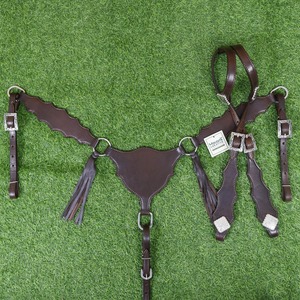 Têtière et harnais de cheval en cuir brun faits à la main - Style gladiateur - Product Image 5