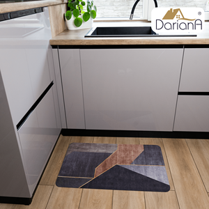 Dalewin Modern Hexagon Printed Bath <b>Mat</b> Rectangle Non-Slip Rubber Backed Microfiber Fabric <b>Machine</b> <b>Washable</b> Home Use Gray - Product Image 5