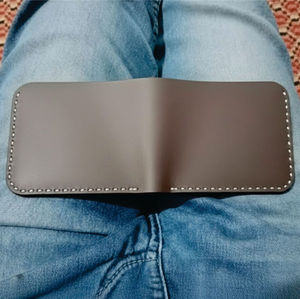 Men's Vintage Bifold Genuine Leather <b>Wallet</b> Coin Pocket Card Holder Large Capacity Daily Use Pearl Open Diamonds Light Letter - Product Image 3
