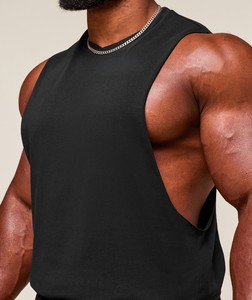 Camisetas Deportivas Personalizadas OEM sin Mangas, 100% Algodón, para Gimnasio, Fitness y Running para Hombre - Product Image 4