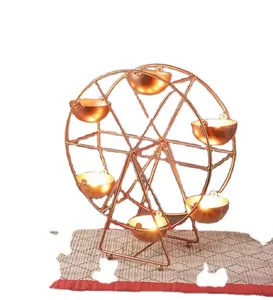 豪华圆形金属茶灯座家居装饰多烛台热卖高品质烛台手工制作