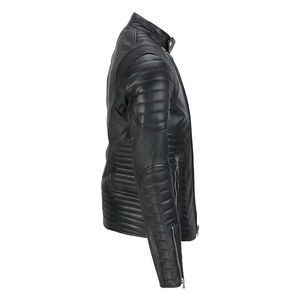 Veste en cuir de vache véritable pour homme à bas prix, taille plus, décontractée, hiver, col montant, logo sur le devant, imperméable, écologique, vintage - Product Image 2