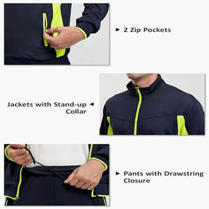 Survêtements de sport pour hommes 2-en-1, survêtement d'entraînement de jogging à capuche avec logo personnalisé de marque, survêtement uni de grande taille, ensemble deux pièces - Product Image 4