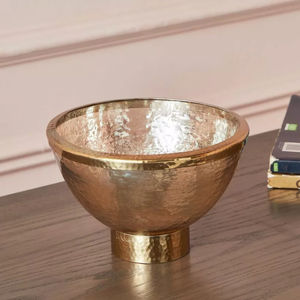 Elégant bol de service rond en métal et en verre pour les aliments et les fruits, idéal pour la vaisselle d'hôtel et de restaurant. - Product Image 3