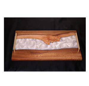 Bandeja de Servicio de Madera y Resina, Bandeja Decorativa para el Hogar, Hotel o Restaurante, Diferentes Tamaños, Últimas Piezas, Bandeja de Resina - Product Image 4