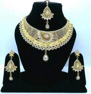 Indian Royal Copper Zircon Gold Plated Classic Bridal Jewelry <b>Set</b> <b>Women</b> Wedding & Party Traditional Elegance Regal Finish - Product Image 1