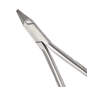 Premium <b>Flat</b> <b>Nose</b> <b>Plier</b> Crosswise Grooves Stainless Steel Orthodontic Serrated Jaws Wire Gripping Bending Reusable Tools CE ISO - Product Image 2