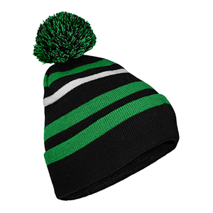 Gorro de Invierno para Mujer, Estilo Moderno, Etiqueta de Cuero, Gorro de Punto de Lana, Gorro de Esquí de Punto Acrílico con Pompón de Piel - Product Image 1