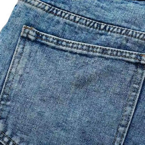 Shorts Vaqueros Rectos de Verano Transpirables con Bordado, Personalizados, Estilo Urbano para Hombre, Cintura Media, Lavado Oscuro - Product Image 5