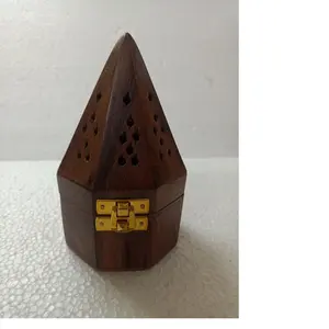 custom made hand carved wooden incense burner with lock ideal for burning incense suitable for resale by home stores