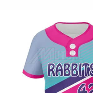 Uniforme de softball personnalisé de haute qualité style boutonné avec ensemble respirant et confortable de couleur unie - Product Image 5