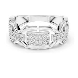Bague à trois pierres en diamant de culture pour femme, 0,456 CT, clarté VVS-VS EF, or 18 carats, 14 carats, 10 carats et argent 925, rose, jaune - Product Image 1