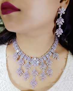 Collier de mariée ensemble avec boucles d'oreilles femmes indiennes bijoux pierres et perles de haute qualité pour mariage et tenue de fête - Product Image 3