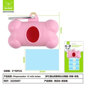 Dispenser per Sacchetti per Escrementi di Cane con 3 Rotoli, Soluzione Pratica per lo Smaltimento dei Rifiuti degli Animali Domestici - Product Image 1