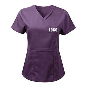 Ensembles de gommage médical pour femmes OEM sur mesure vêtements de travail durables multi-poches uniforme de gommage d'infirmière médicale à prix bon marché - Product Image 3