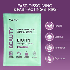OEM/ODM Bandes orales à action rapide au goût de fraise douce, favorisant la santé des cheveux, de la peau et des ongles, avec collagène et biotine. - Product Image 3