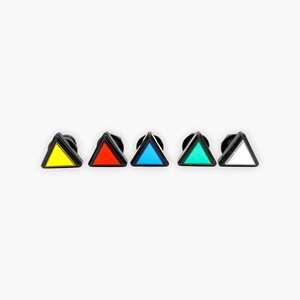 Lot de 5 boutons poussoirs triangulaires d'arcade, éclairage LED, action momentanée, 1 contact NO, plastique et métal, DC 12V, IP22, entièrement illuminés, pour jeux vidéo - Product Image 2