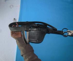 บังเหียนม้ากระโดดหนังม้าแท้พร้อมสายรัดสีน้ำตาลยกกายวิภาคอินเดีย - Product Image 2