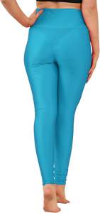 Women's High Waist Elastic Gym Yoga Pants Solid Color Compression Fit <b>Leggings</b> <b>with</b> <b>Pockets</b> Mid Waist Leggy Athletic Pants - Product Image 3